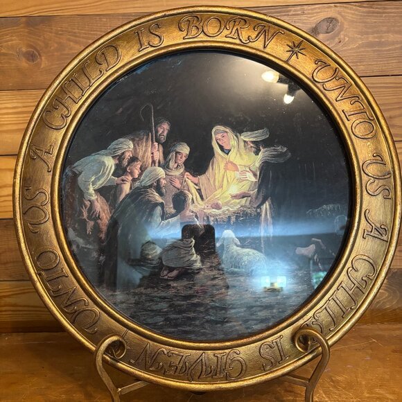 Stunning Lighted Christmas Plate - Picture 1 of 6
